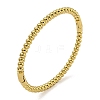 PVD Vacuum Plating 202 Stainless Steel Beaded Hinged Bangles for Women Men BJEW-M317-06C-G-1