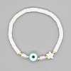 Shell Pearl & Star & Evil Eye Beaded Stretch Bracelet BJEW-BB727272796-B-1