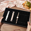  10 Grids Rectangle PU Leather Watch Straps Necklace Bracelet Display Tray ODIS-NB0001-38B-3