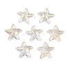 Transparent Spray Painted Glass Beads GLAA-N035-027-D01-2