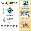 30Pcs UV Plating Printed Opaque Acrylic Beads OACR-TA0001-73C-4