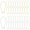 40Pcs 2 Colors Brass Hoop Earrings Findings Kidney Ear Wires KK-YW0002-38-1