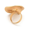 Matte Gold Alloy Adjustable Rings for Women LS-RJEW-K260-07D-4