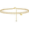 Heart Brass with Crystal Rhinestone Anklets FS-WGC43DA-14-1