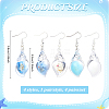 4 Pairs 4 Styles Luminous Transparent Resin & Acrylic Conch Shape Dangle Earrings EJEW-PH01466-2
