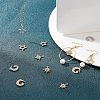 SUPERFINDINGS 12Pcs 6 Style Rack Plating Brass Micro Pave Cubic Zirconia Charms ZIRC-FH0001-18-2