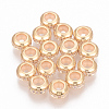 Brass Cubic Zirconia Stopper Beads X-KK-T025-04G-1