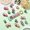 30Pcs UV Plating Opaque Acrylic Beads OACR-SP0001-92-5
