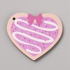 Single Face Printed Heart Wood Pendants WOOD-CJC0011-07H-1