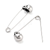 Halloween Skull 316 Surgical Stainless Steel Safety Pin Hoop Earrings for Women EJEW-Z050-29B-AS-2