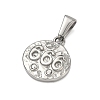 Textured 304 Stainless Steel Pendants STAS-A140-02P-6-2