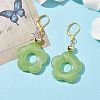 Acrylic Flower Dangle Leverback Earrings EJEW-JE05625-4