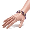 2Pcs 2 Style Natural Amethyst & Rose Quartz Beaded Stretch Bracelets Set BJEW-JB09020-3