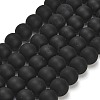 Natural Brazil Black Onyx(Dyed & Heated) Beads Strands G-Z024-01B-10mm-01-2