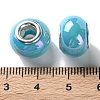 Opaque Brass Cores Acrylic European Beads OACR-M024-04P-03-3