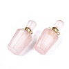 Faceted Natural Rose Quartz Pendants G-T131-14G-2