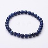 Natural Lapis Lazuli Beaded Stretch Bracelets X-BJEW-F202-04-6