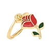 Adjustable Brass Enamel Pendant Finger Rings for Women LS-RJEW-A090-03G-4