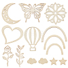 Unfinished Wood Chip Wall Decoration Set DIY-WH0430-950-1