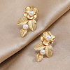 Fashionable Flower Iron Dangle Stud Earrings AV1063-2