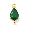 Brass Pave Cubic Zirconia Connector Charms KK-Z120-31G-01-1