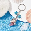 Mermaid Opaque Resin Pendant Keychain KEYC-JKC00624-4