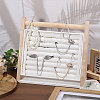 Wood & PU Leather Slant Back Ring Organizer Display Stands RDIS-WH0001-40-5