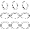 12 Pairs 304 Stainless Steel Huggie Hoop Earrings EJEW-SC0001-96S-1