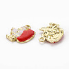 Rack Plating Light Gold Alloy Enamel Pendants ENAM-Q444-006-RS-2