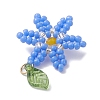 Glass Seed Beaded Flower Pendants PALLOY-TA00345-03-4
