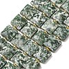 Natural Green Spot Jasper Beads Strands G-F839-A23-01-2