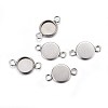 Non-Tarnish 304 Stainless Steel Cabochon Connector Settings LS-X-STAS-F191-15P-A-1