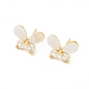 Brass Micro Pave Cubic Zirconia Stud Earring EJEW-P269-25KCG-1