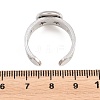 Hollow Star 304 Stainless Steel Open Cuff Ring Components STAS-F366-07B-P-2
