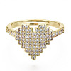 Adjustable Brass Micro Pave Cubic Zirconia Finger Rings RJEW-S045-051G-A-NR-3