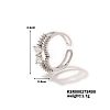 Fashionable Double-layered Bowknot Brass Micro Pave Clear Cubic Zirconia Open Cuff Ring for Women IH6798-1