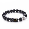 10MM Natural Black Onyx(Dyed & Heated) and Howlite Beaded Stretch Bracelets RH2290-18-1