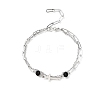 304 Stainless Steel Cable & Paperclip Chain Bracelets Multi-layered Bracelets BJEW-JB12331-01-2