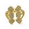 Brass with Cubic Zirconia Rings LS-RJEW-B057-04G-04-2