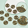 40Pcs Tibetan Style Hollow Alloy Pendants TIBEP-FH0001-29AB-4
