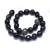 Natural Black Rutilated Quartz Beads Strands G-O173-086-2