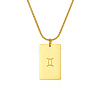 Stylish Stainless Steel 12 Zodiac Rectangle Pendant Necklaces for women GA2858-9-1