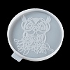 Flat Round with Owl & Flower DIY Cup Mat Silicone Molds SIL-F007-06B-3