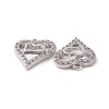 Brass Micro Pave Clear Cubic Zirconia Charms KK-E068-VF187-3