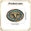 2Pcs 2 Colors Ox Head Alloy Belt Buckle for Men with Wood Bead FIND-AN0001-01-2