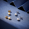 2 Colors PVD Vacuum Plating 304 Stainless Steel Stud Earrings EJEW-UN0001-44-3
