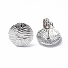 Non-Tarnish 304 Stainless Steel Textured Flat Round Stud Earrings for Women EJEW-F300-02P-2