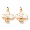 Brass Micro Pave Clear Cubic Zirconia Pendants KK-A304-25G-02-1