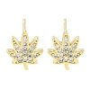 Brass Micro Pave Clear Cubic Zirconia Stud Earrings for Women EJEW-S217-D01-1