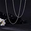 Anti-Tarnish Rhodium Plated 925 Sterling Silver Thin Dainty Link Chain Necklace for Women Men JN1096B-02-4